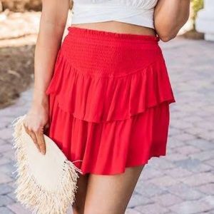 Smocked Ruffle Skort